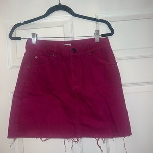 TOPSHOP magenta denim skirt